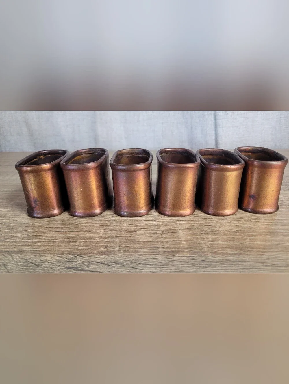 Copper Napkin Rings Set of 6 - Warm Gold Home Rustic Accent